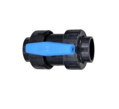 Kugelhähne PE/EPDM - PVC - 2 Überwurfmuttern - 2 x Klebemuffe