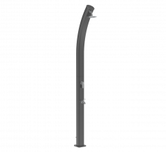 Solardusche Aluminium Solax Curve mit Kopfbrause und Fußbrause | 25 L Wassertank